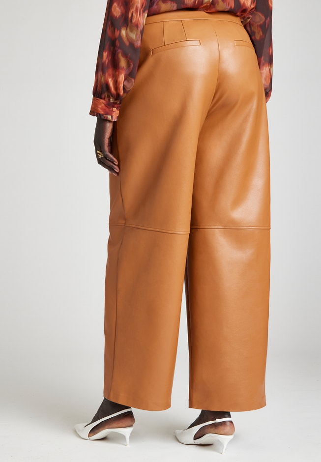 Faux Leather Wide Leg Pant image number null