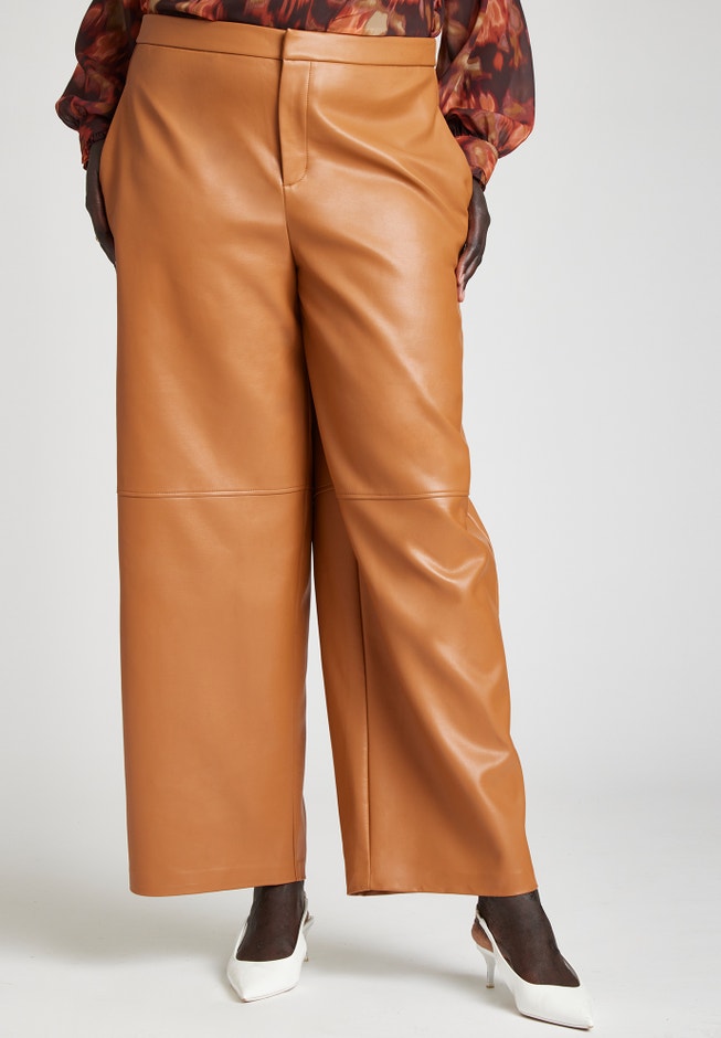 Faux Leather Wide Leg Pant image number null