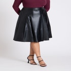 Faux Leather Full Midi Skirt image number null