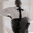 Sequin Shimmer Maxi Skirt With Slit image number null