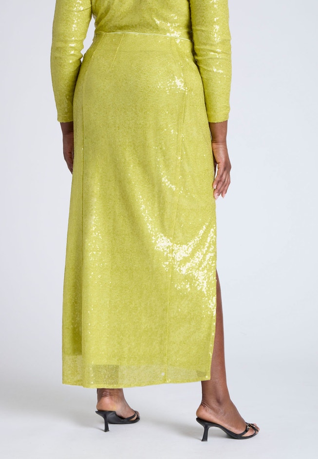 Sequin Column Midi Skirt image number null