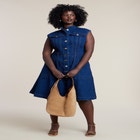 Fit & Flare Denim Dress image number null
