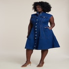 Fit & Flare Denim Dress image number null