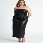 Leather Corseted Column Dress image number null