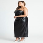 Leather Corseted Column Dress image number null