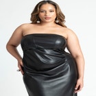 Leather Corseted Column Dress image number null