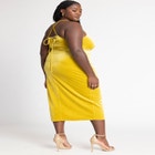 Velvet Midi Dress With Cowl image number null