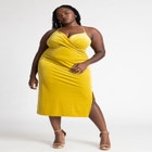 Velvet Midi Dress With Cowl image number null