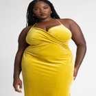 Velvet Midi Dress With Cowl image number null