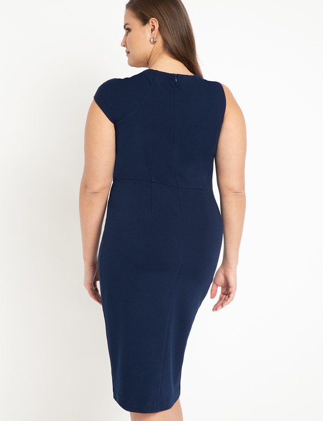 Twisted Shoulder Sheath Dress image number null