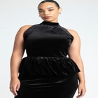 Velvet Peplum Dress image number null