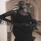 Knit Dress With Taffeta Skirt image number null