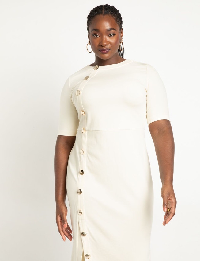 Button Front Workwear Dress image number null