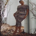 Capelet Ruched Dress image number null