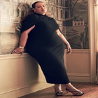 Sweater Cape Dress image number null