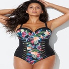 Ruched Underwire One Piece Swimsuit image number null