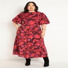 Puff Sleeve Fitted Dress image number null