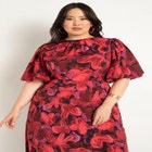 Puff Sleeve Fitted Dress image number null