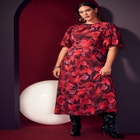 Puff Sleeve Fitted Dress image number null