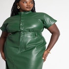 Faux Leather Midi Dress image number null