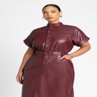 Faux Leather Midi Dress image number null