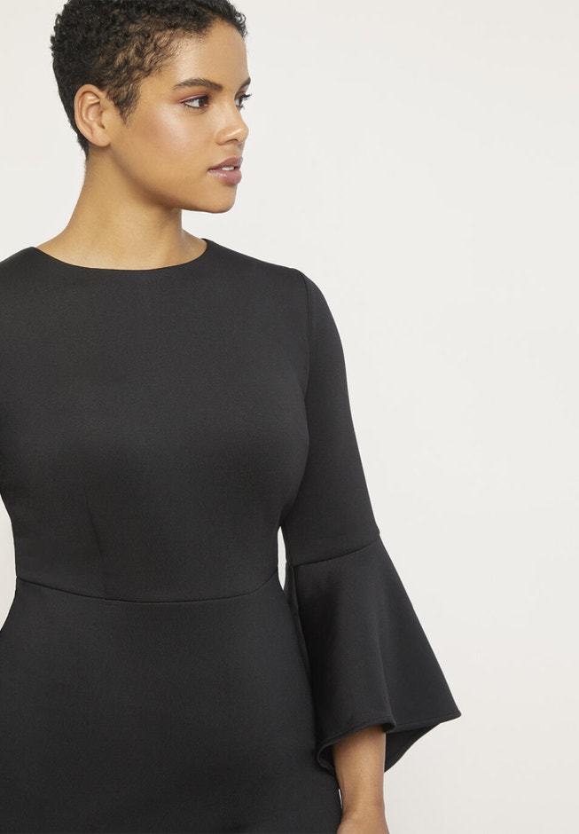 Flare Sleeve Scuba Dress image number 1