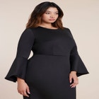 Flare Sleeve Scuba Dress image number null