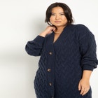 Novelty Stitch Cardigan Sweater Dress image number null