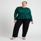 Shirred Peplum Top image number null