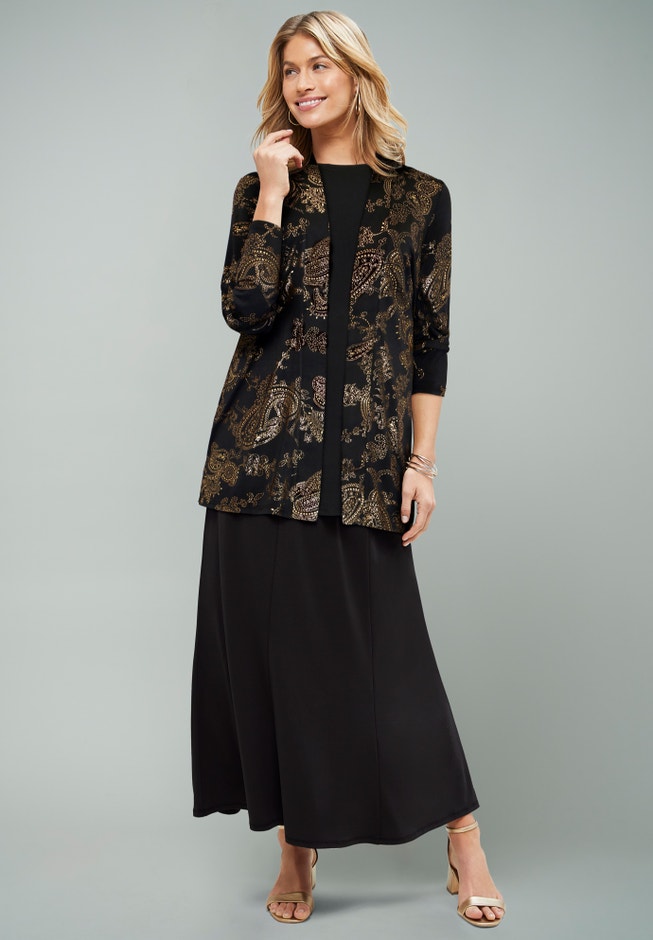 Stretch Knit Open Front Knit Topper image number 3