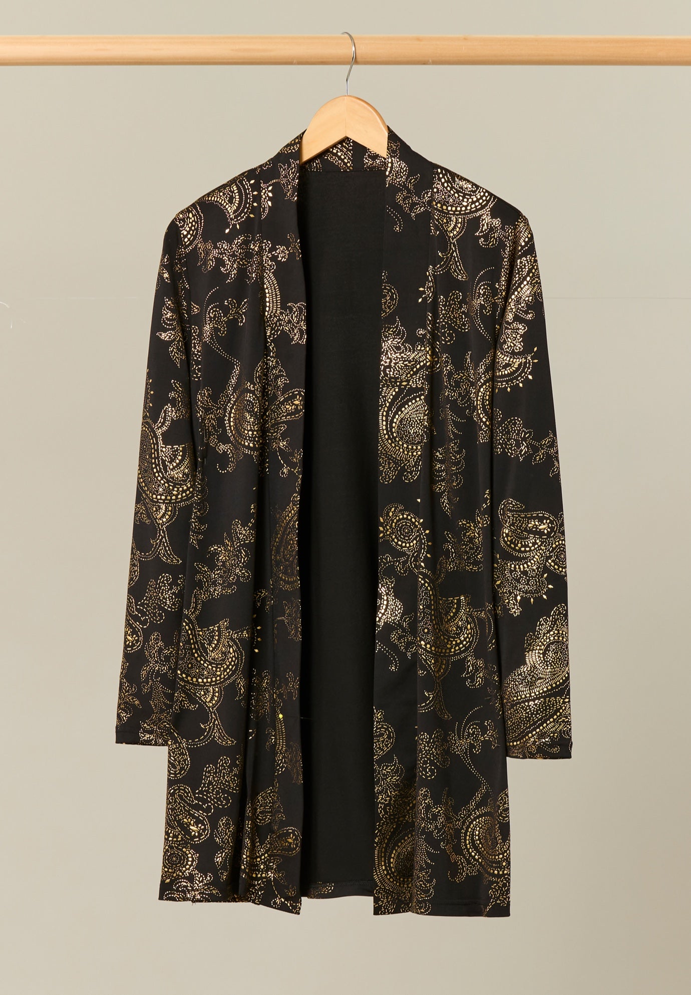 Stretch Knit Open Front Knit Topper image number 1