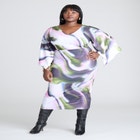 Printed Hankerchief Midi Dress image number null