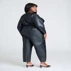 Faux Leather Jumpsuit With Tie image number null