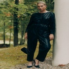 Faux Leather Jumpsuit With Tie image number null