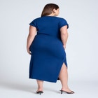 Rolled Sleeve Midi Dress With Buckle image number null