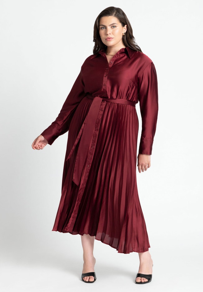 Pleated Skirt Fit And Flare Dress image number 0