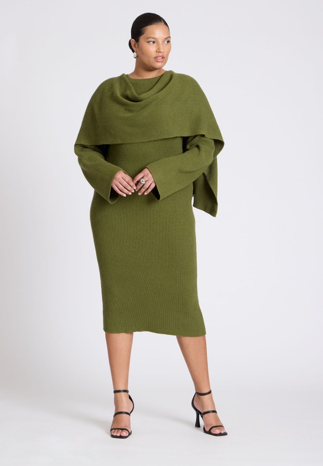 Scarf Sweater Dress image number 1