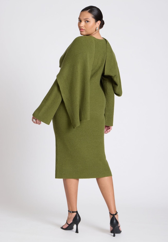 Scarf Sweater Dress image number null