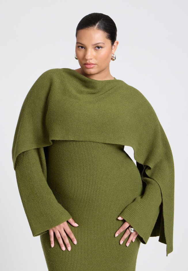 Scarf Sweater Dress image number null