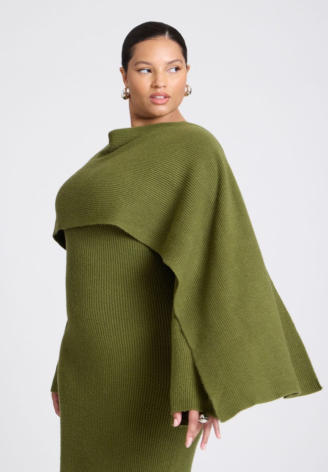 Scarf Sweater Dress image number null