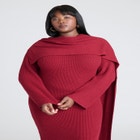 Scarf Sweater Dress image number null