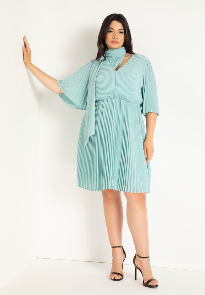 Scarf Neck Mini Dress image number null