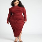 Zigzag Ruched Detail Dress image number null