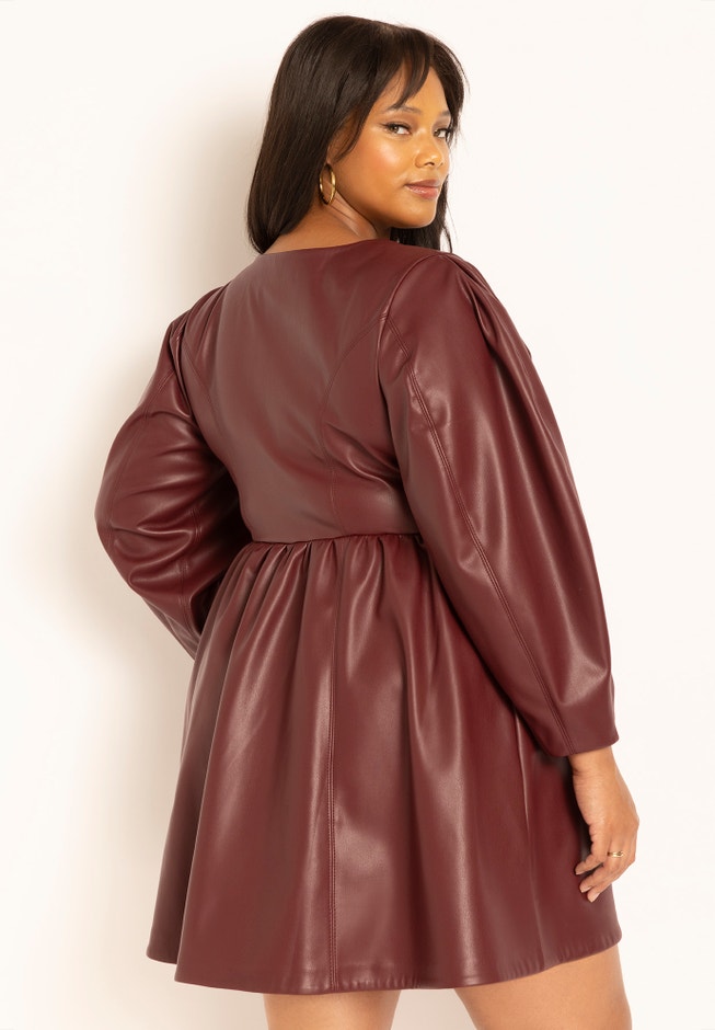 Faux Leather Mini Dress image number 2