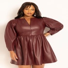 Faux Leather Mini Dress image number null