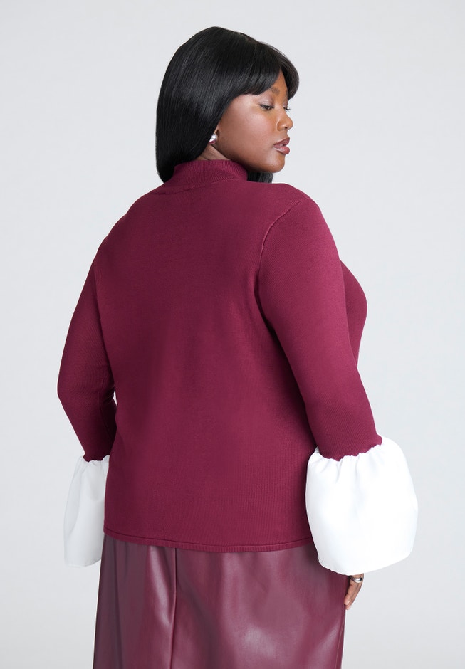 Bell Sleeve Sweater With Keyhole image number 1