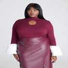 Bell Sleeve Sweater With Keyhole image number null