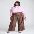 Neck Tie Top With Cut Outs image number null