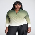 Ombre Wrap Button Down Top image number null