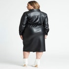 Leather Wrap Dress With Collar image number null